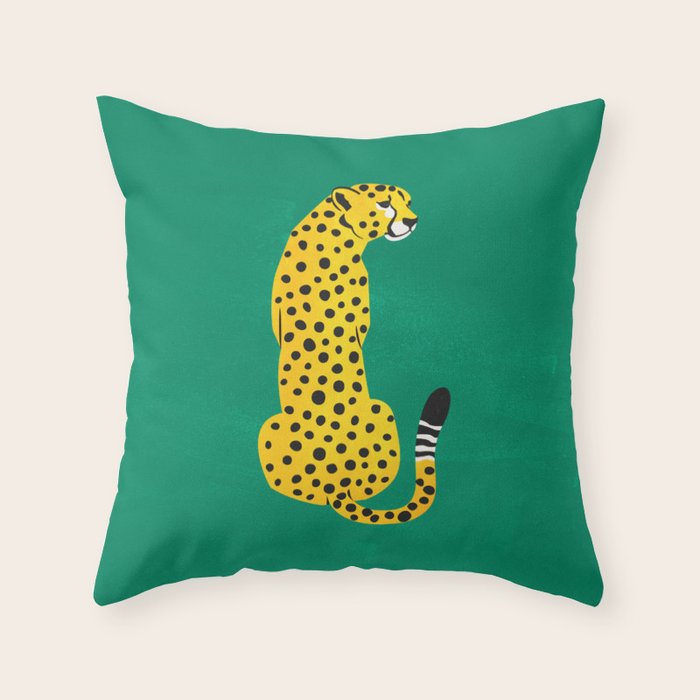 The Stare: Golden Cheetah Edition Throw Pillow Gallery Image 6