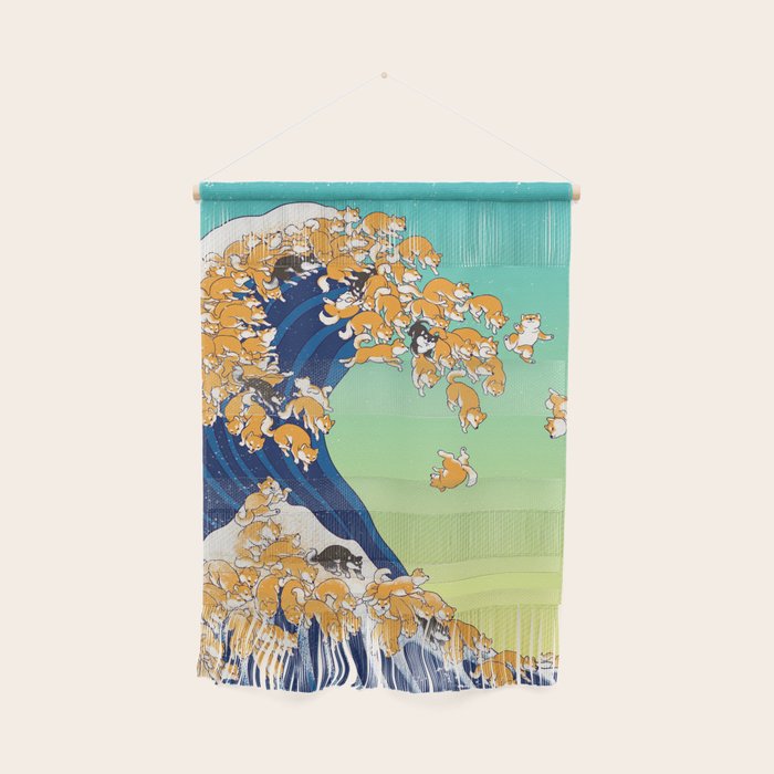 Shiba Inu in Great Wave Wall Hanging Gallery Image 1