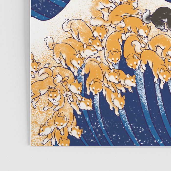 Shiba Inu in Great Wave Poster Gallery Image 3