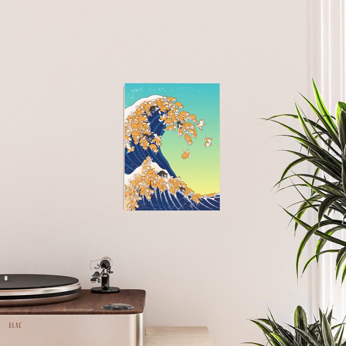 Shiba Inu in Great Wave Poster Gallery Image 2