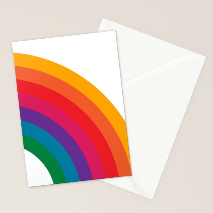 Retro Bright Rainbow - Right Side Stationery Card Gallery Image 2