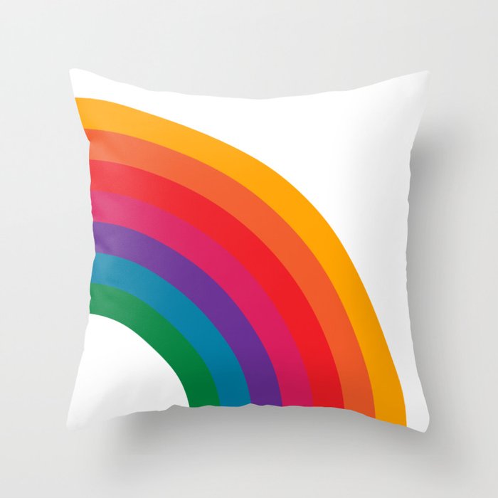 Retro Bright Rainbow - Right Side Throw Pillow Gallery Image 6