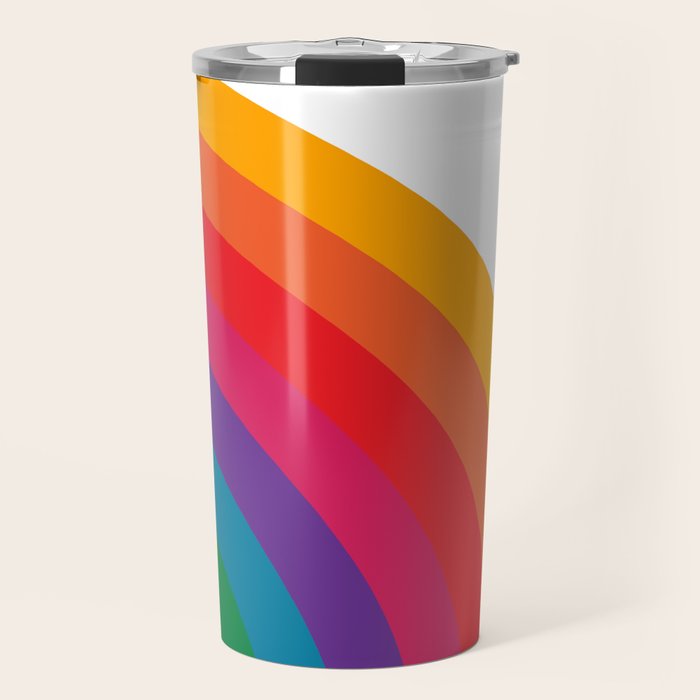 Retro Bright Rainbow - Right Side Travel Mug Gallery Image 1
