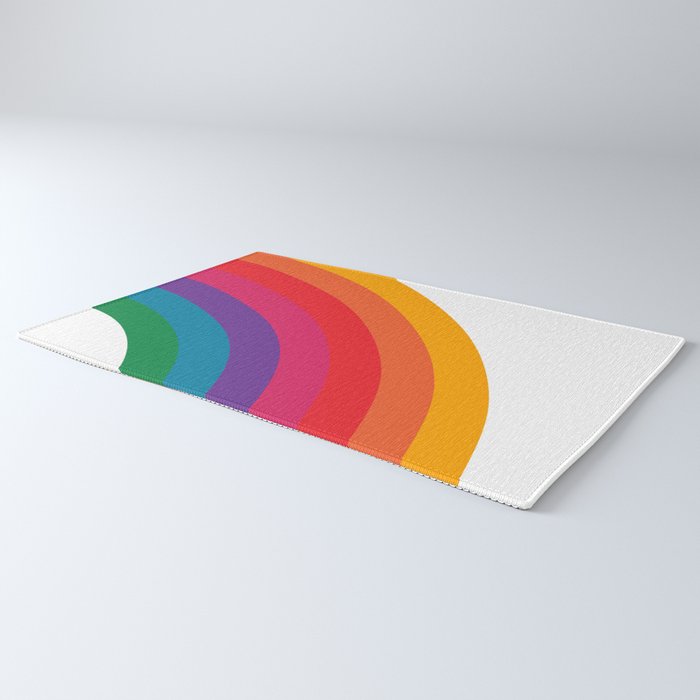 Retro Bright Rainbow - Right Side Rug Gallery Image 3