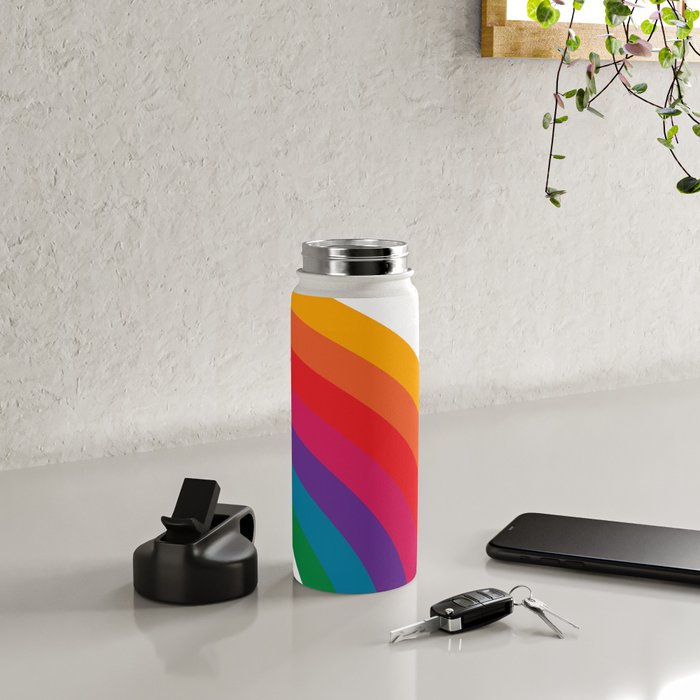 Retro Bright Rainbow - Right Side Water Bottle Gallery Image 5