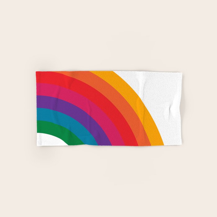 Retro Bright Rainbow - Right Side Bath Towel Gallery Image 1