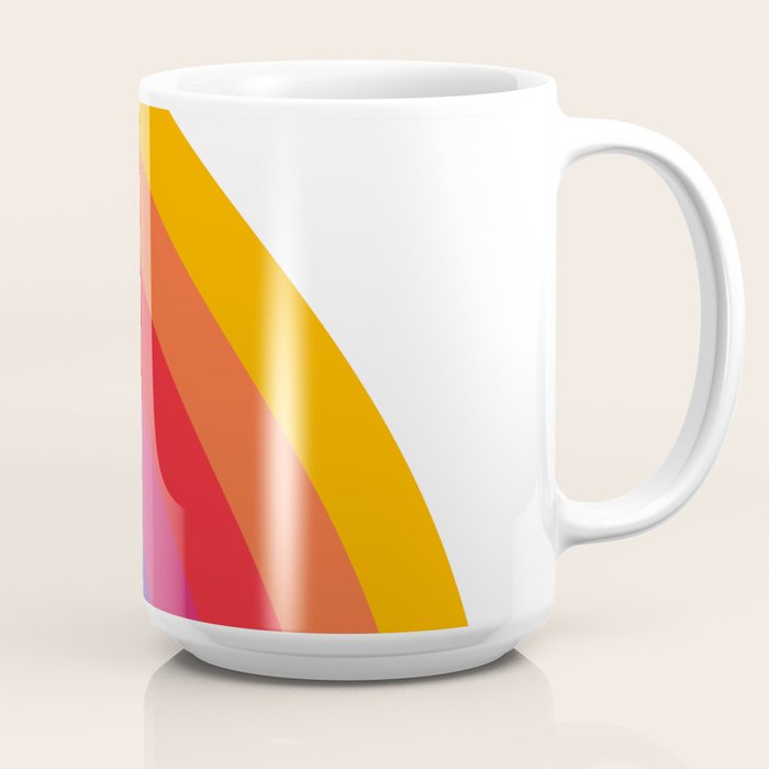 Retro Bright Rainbow - Right Side Coffee Mug Gallery Image 2