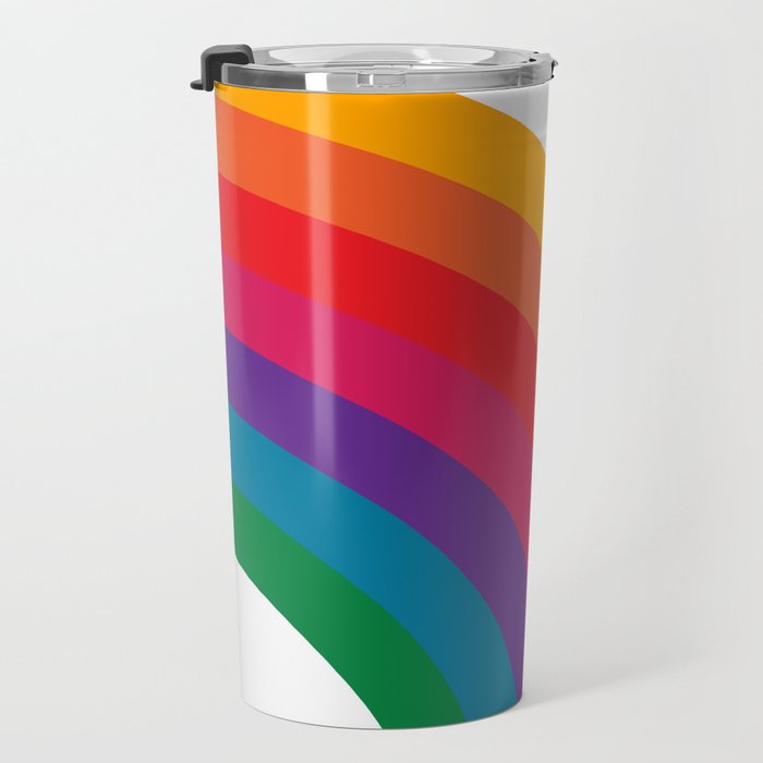 Retro Bright Rainbow - Right Side Travel Mug Gallery Image 3