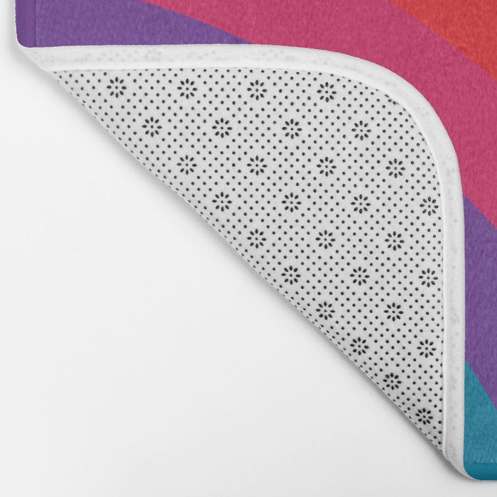 Retro Bright Rainbow - Right Side Bath Mat Gallery Image 2