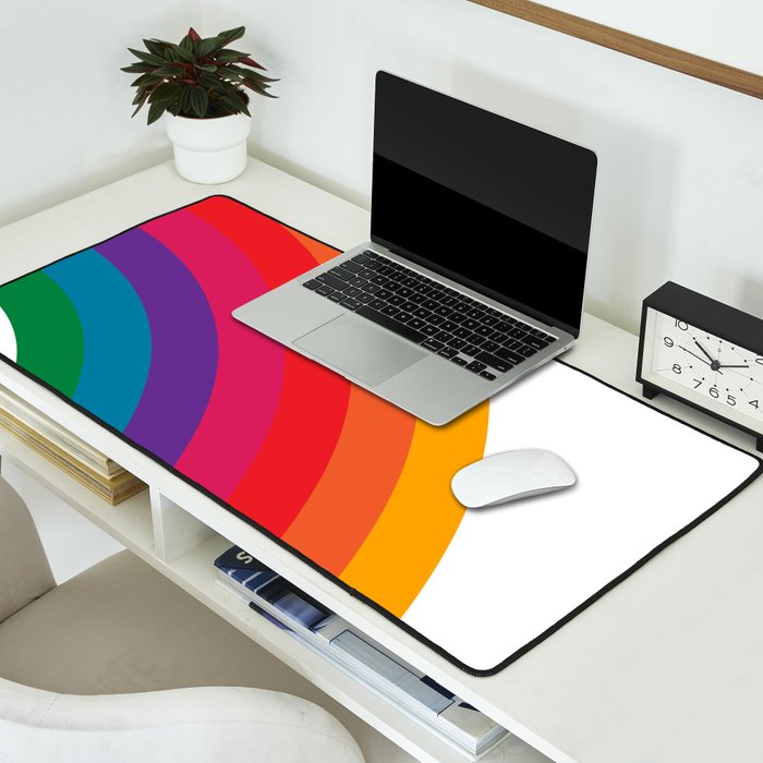 Retro Bright Rainbow - Right Side Desk Mat Gallery Image 2