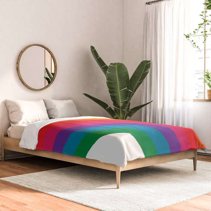 Retro Bright Rainbow - Right Side Comforter Gallery Image 2
