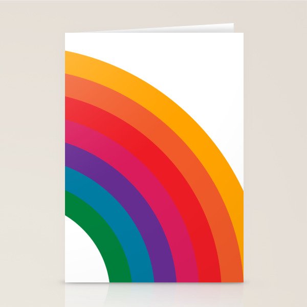 Retro Bright Rainbow - Right Side Stationery Card Gallery Image 1
