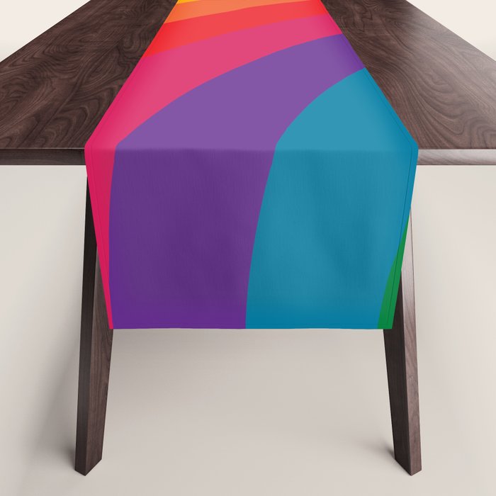 Retro Bright Rainbow - Right Side Table Runner Gallery Image 1