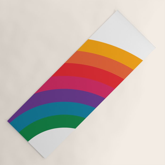 Retro Bright Rainbow - Right Side Yoga Mat Gallery Image 1
