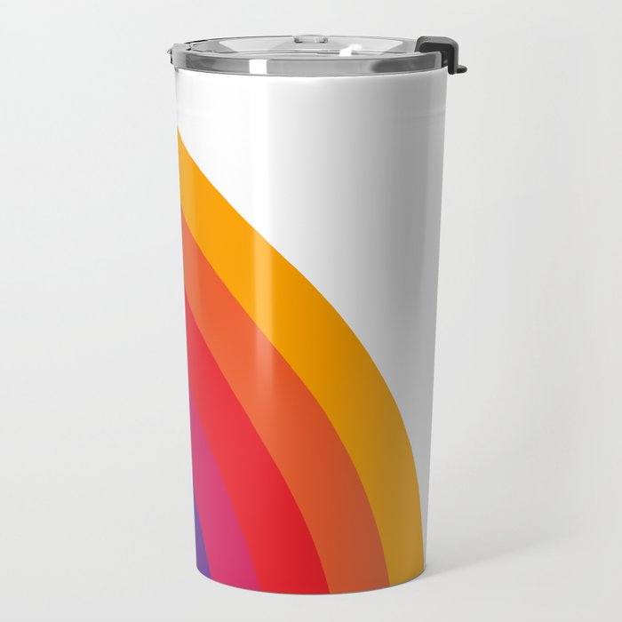 Retro Bright Rainbow - Right Side Travel Mug Gallery Image 2