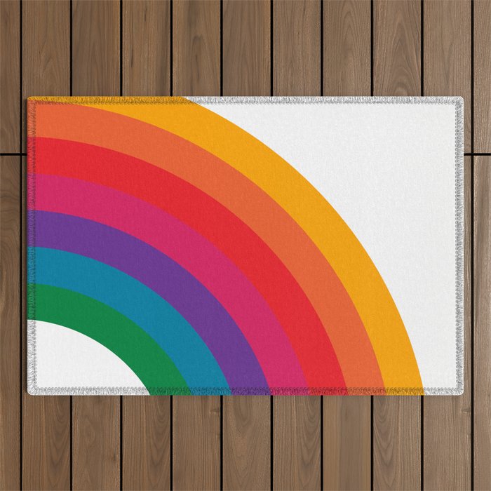 Retro Bright Rainbow - Right Side Outdoor Rug Gallery Image 1