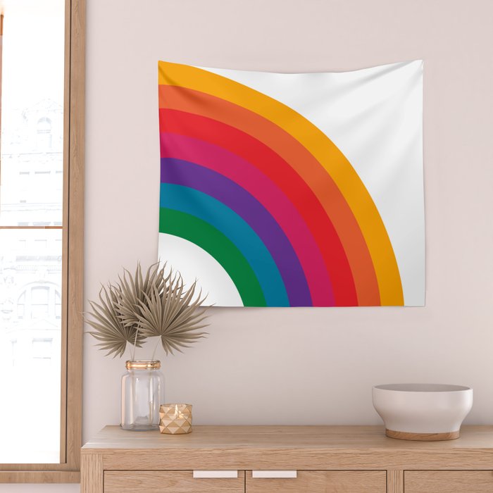 Retro Bright Rainbow - Right Side Wall Tapestry Gallery Image 2