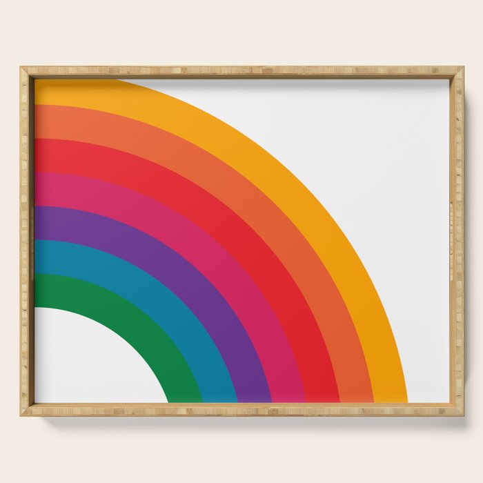 Retro Bright Rainbow - Right Side Serving Tray Gallery Image 1
