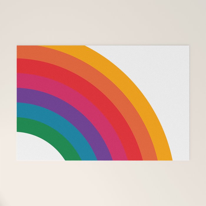Retro Bright Rainbow - Right Side Welcome Mat Gallery Image 1
