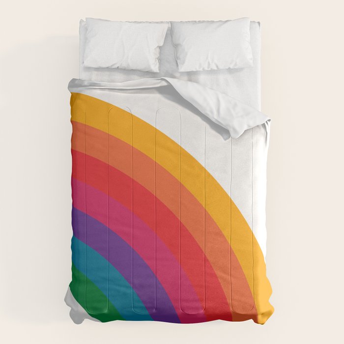 Retro Bright Rainbow - Right Side Comforter Gallery Image 6