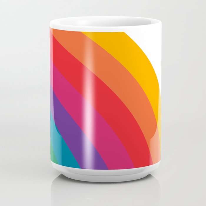 Retro Bright Rainbow - Right Side Coffee Mug Gallery Image 4