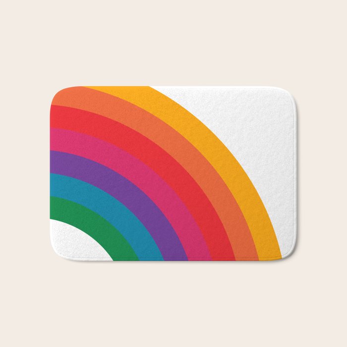 Retro Bright Rainbow - Right Side Bath Mat Gallery Image 1