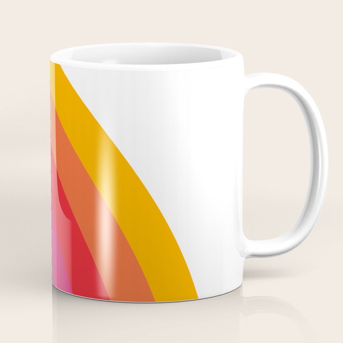 Retro Bright Rainbow - Right Side Coffee Mug Gallery Image 1