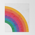 Retro Bright Rainbow - Right Side Throw Blanket Gallery Image 2