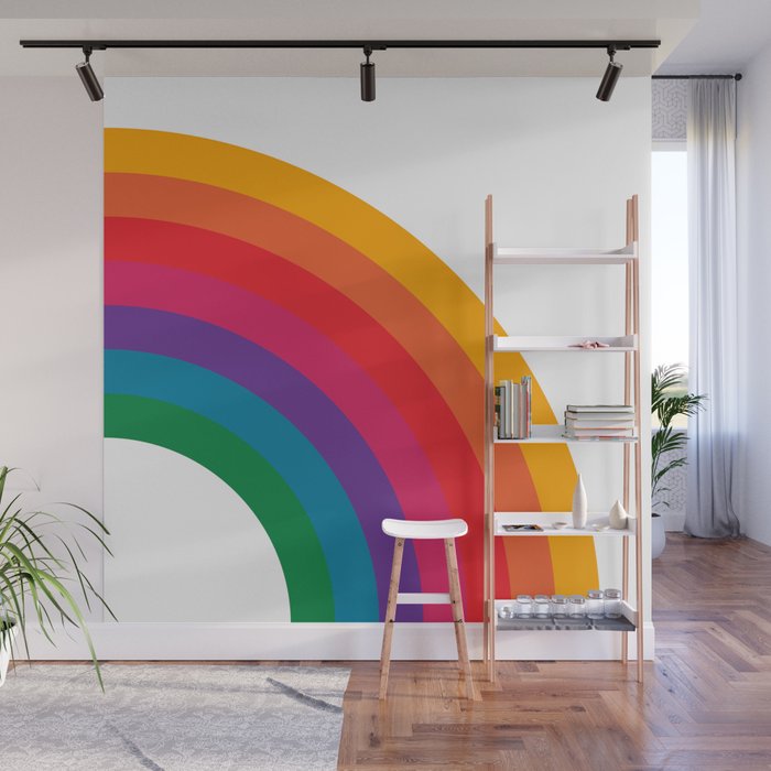Retro Bright Rainbow - Right Side Wall Mural Gallery Image 1