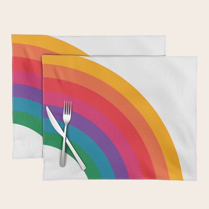 Retro Bright Rainbow - Right Side Placemat Gallery Image 1