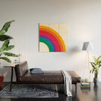 Retro Bright Rainbow - Right Side Wood Wall Art Gallery Image 2