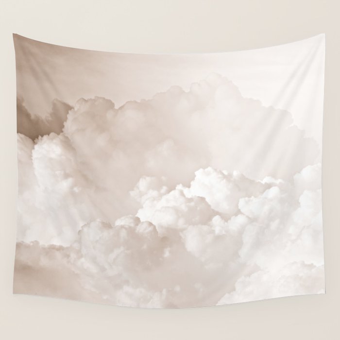 COTTON CANDY CLOUDS BEIGE by Monika Strigel Wall Tapestry Gallery Image 4