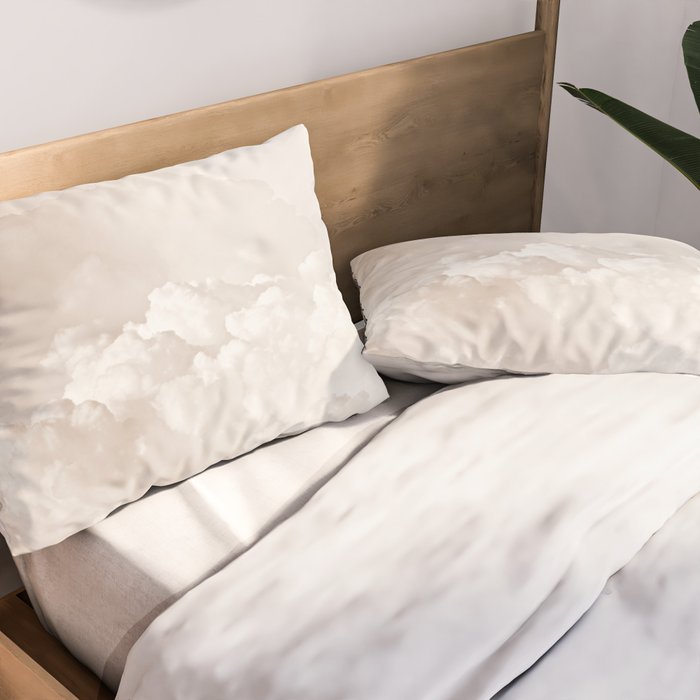 COTTON CANDY CLOUDS BEIGE by Monika Strigel Pillow Sham Gallery Image 2