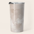 COTTON CANDY CLOUDS BEIGE by Monika Strigel Travel Mug Gallery Image 3