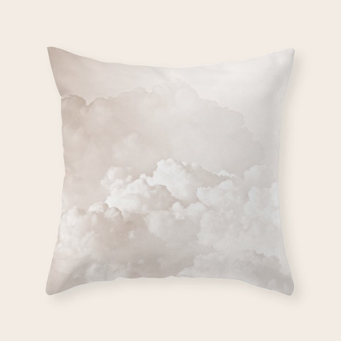 COTTON CANDY CLOUDS BEIGE by Monika Strigel Throw Pillow Gallery Image 6