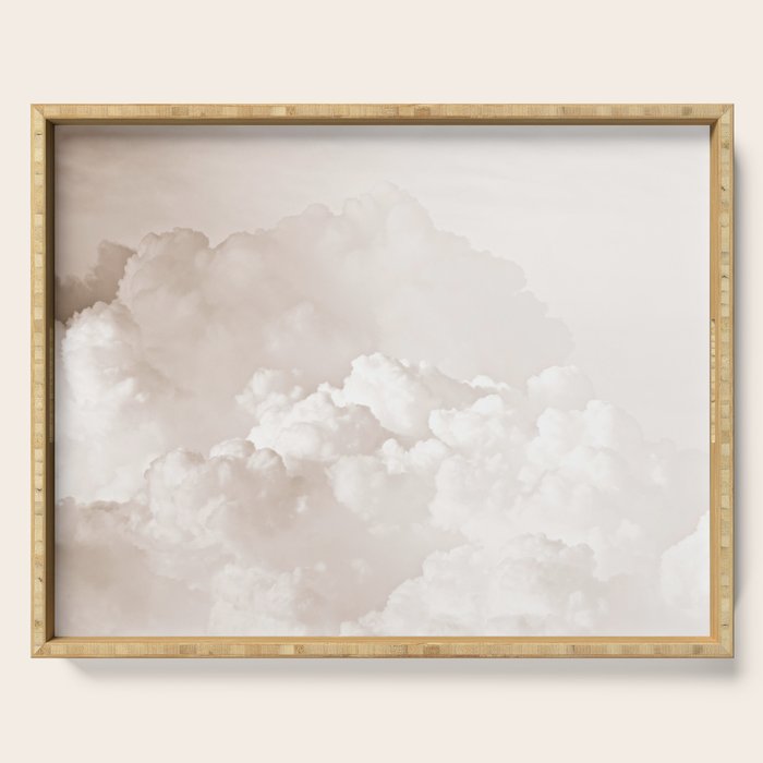 COTTON CANDY CLOUDS BEIGE by Monika Strigel Serving Tray Gallery Image 1
