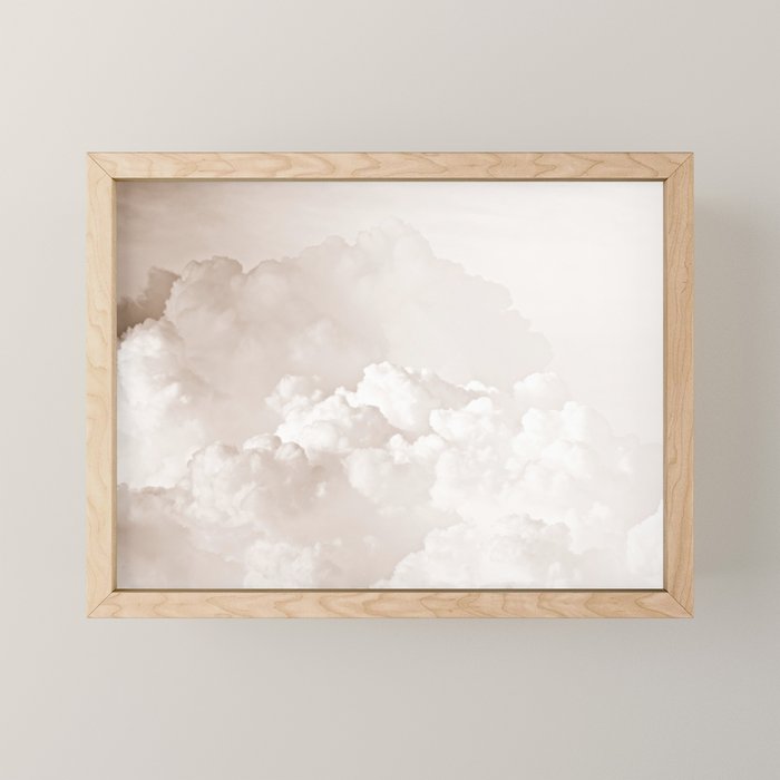 COTTON CANDY CLOUDS BEIGE by Monika Strigel Mini Art Print Gallery Image 1