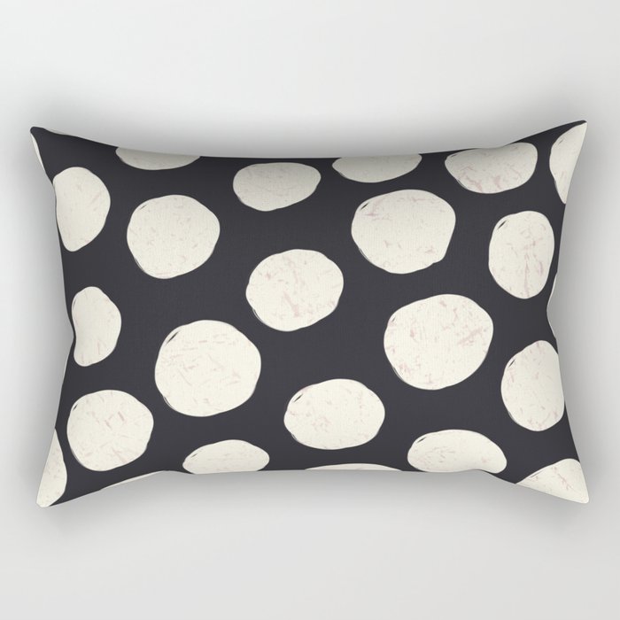 Spotty in Black Rectangular Pillow Gallery Image 1