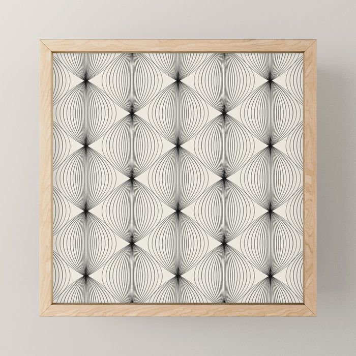 Geometric Orb Pattern - Black and White Mini Art Print Gallery Image 1
