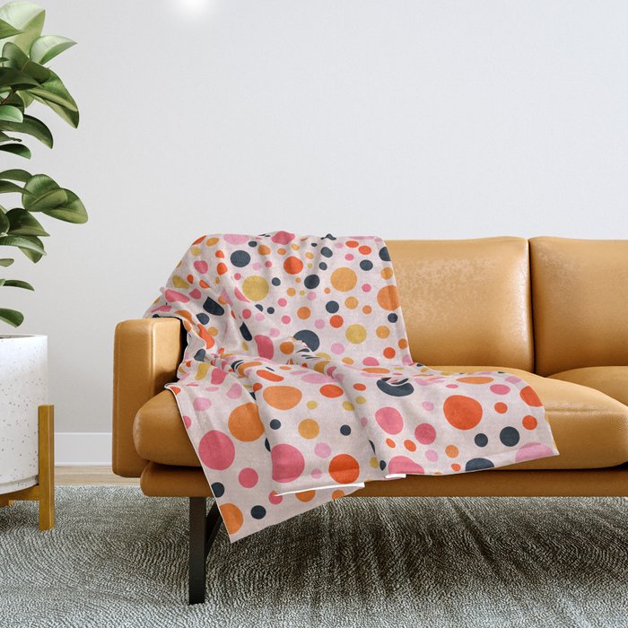 Bubbles: PATTERN 09 | The Peach Edition Throw Blanket Gallery Image 1