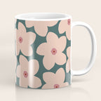 Green And Peach Retro Flower Coffee Mug Gallery Image 1