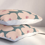 Green And Peach Retro Flower Pillow Sham Gallery Image 3