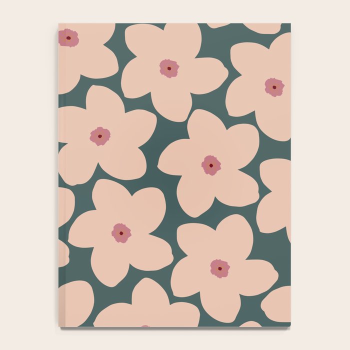 Green And Peach Retro Flower Notebook Gallery Image 4