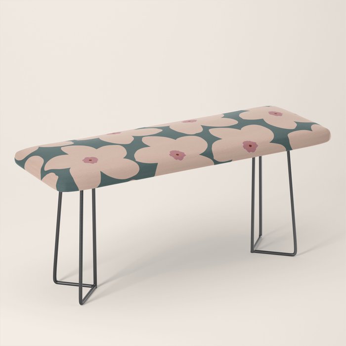 Green And Peach Retro Flower Bench Gallery Image 1