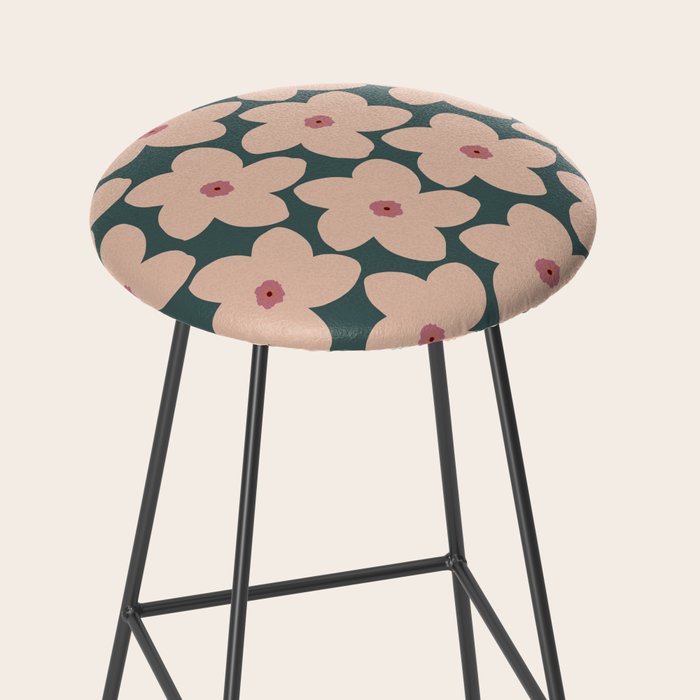 Green And Peach Retro Flower Stool Gallery Image 2