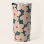 Green And Peach Retro Flower Travel Mug Gallery Image 3