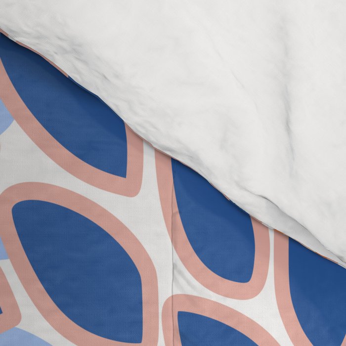 Modern, Floral Prints, Orange and Blue Comforter Gallery Image 4