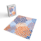 Modern, Floral Prints, Orange and Blue Jigsaw Puzzle Gallery Image 2