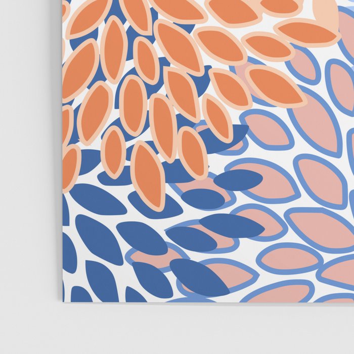 Modern, Floral Prints, Orange and Blue Poster Gallery Image 3