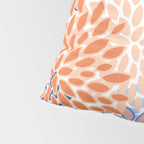 Modern, Floral Prints, Orange and Blue Pillow Sham Gallery Image 4